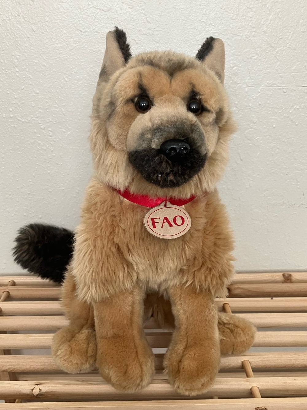 FAO Schwarz German Shepherd Plush Puppy Dog Brown Stuffed Animal